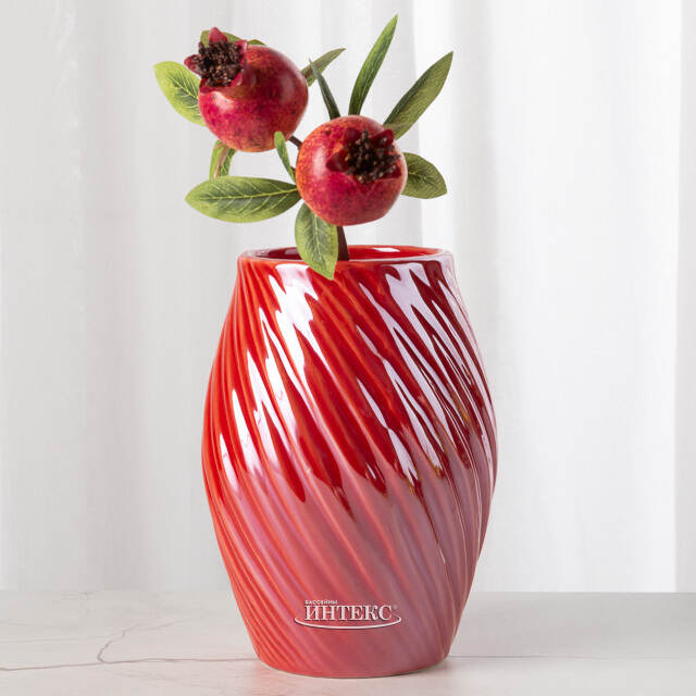 Керамическая ваза Амицития 16 см коралловая Koopman (Купман)