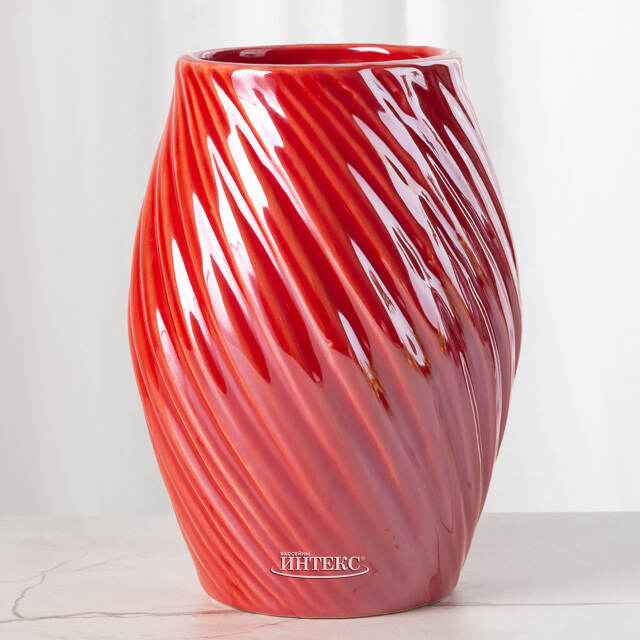 Керамическая ваза Амицития 16 см коралловая Koopman (Купман)