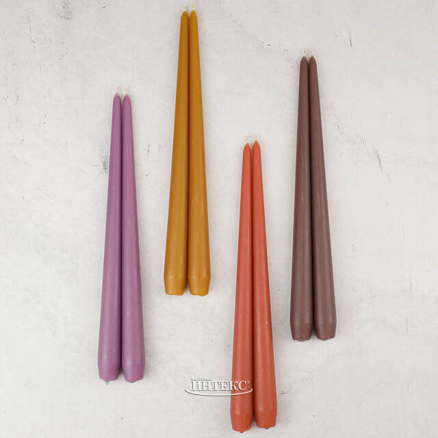 Высокая свеча 40 см Андреа Вельвет медовая Candleslight (Кэндлслайт)