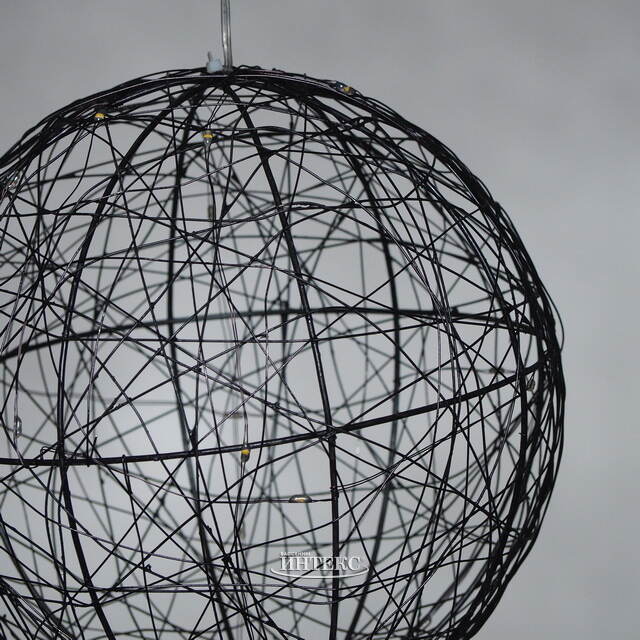 Светодиодный шар Монтелло Блэк 20 см, 20 теплых белых LED ламп, таймер, на батарейках Koopman (Купман)