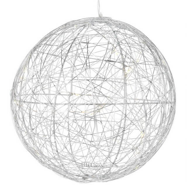 Светодиодный шар Монтелло Сильвер 20 см, 20 теплых белых LED ламп, таймер, на батарейках Koopman (Купман)