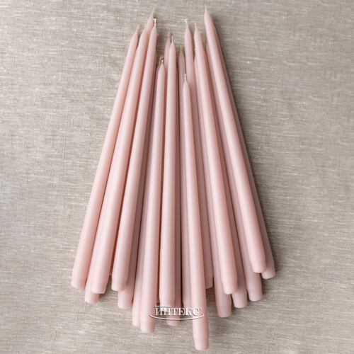 Высокие свечи Андреа Velvet 42 см, 10 шт, розовые пудровые Candleslight