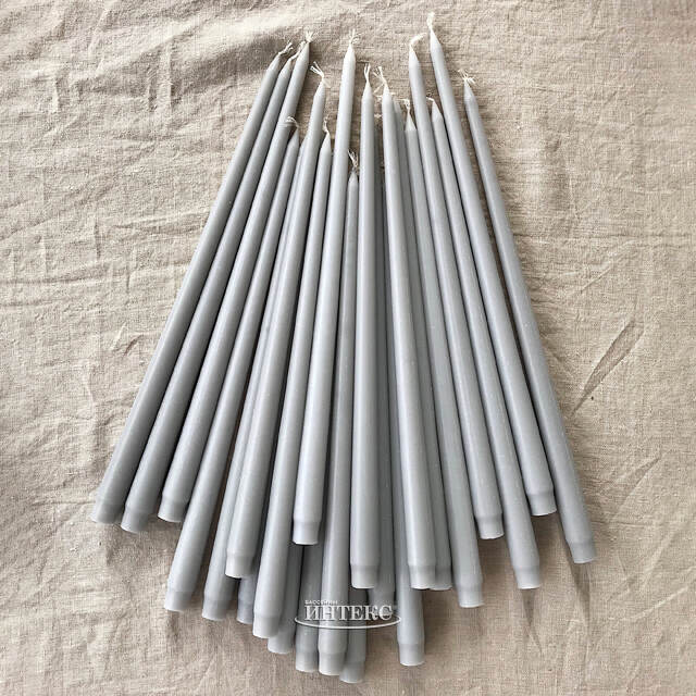 Высокая свеча 42 см Андреа серая Candleslight (Кэндлслайт)