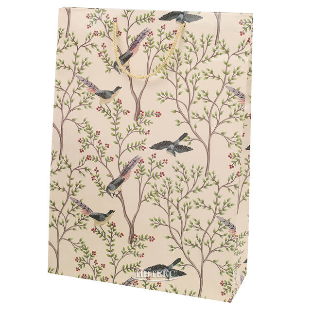 Подарочный пакет Райские птицы 34*25 см, молочный Koopman (Купман)