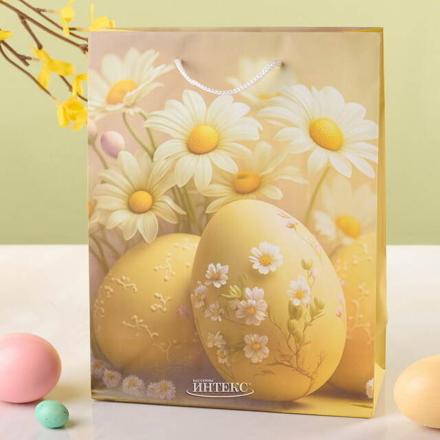 Подарочный пакет Пасхальные Ромашки 23*17 см Koopman (Купман)