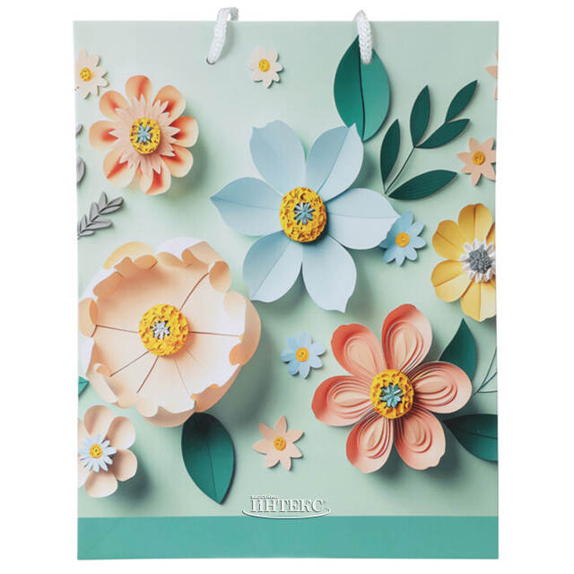 Подарочный пакет Весенний Сад 16*11 см бирюзовый Koopman (Купман)