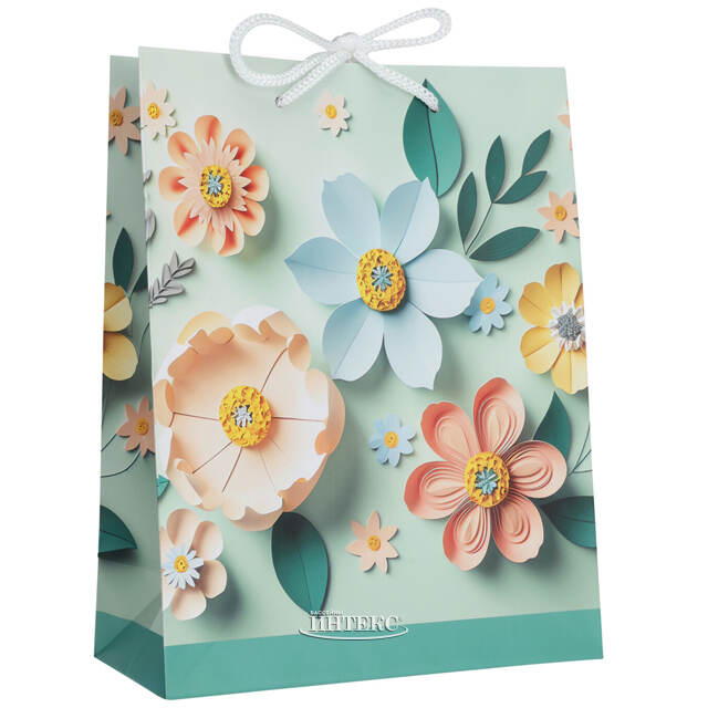 Подарочный пакет Весенний Сад 16*11 см бирюзовый Koopman (Купман)