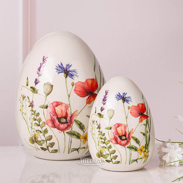 Декоративная фигурка Яйцо - Красные Маки 12*9 см Koopman (Купман)
