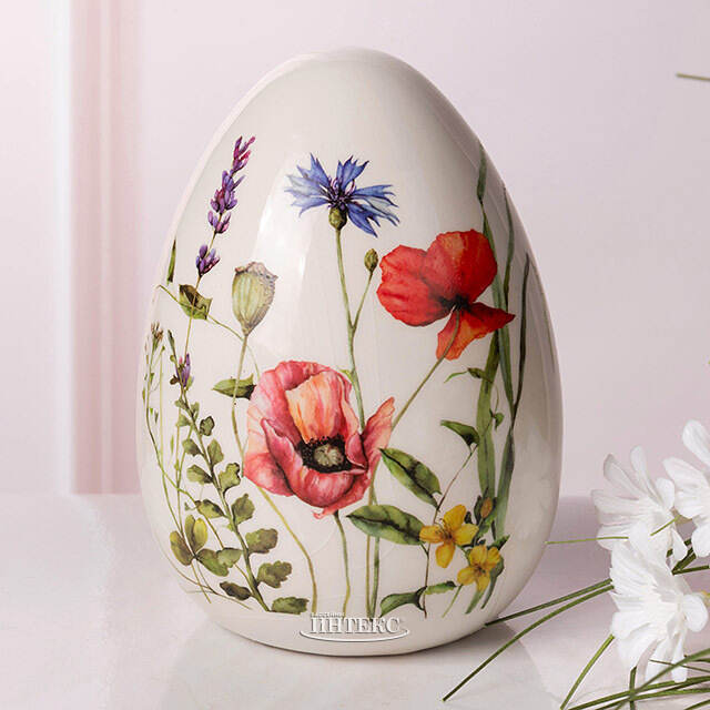 Декоративная фигурка Яйцо - Красные Маки 12*9 см Koopman (Купман)