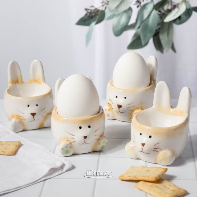 Подставка для пасхального яйца Кролик Питер 7*6 см оранжевая Koopman (Купман)