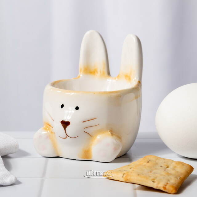 Подставка для пасхального яйца Кролик Питер 7*6 см желтая Koopman (Купман)