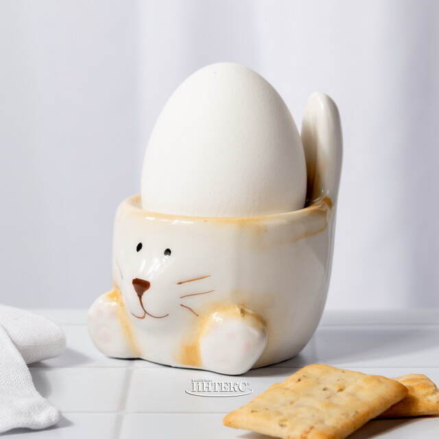 Подставка для пасхального яйца Кролик Питер 7*6 см розовая Koopman (Купман)