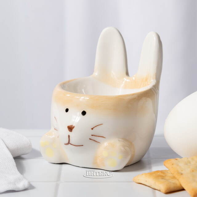 Подставка для пасхального яйца Кролик Питер 7*6 см желтая Koopman (Купман)