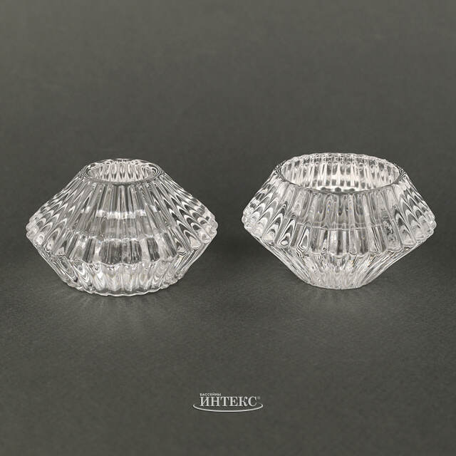 Стеклянный подсвечник Josephine 7 см прозрачный, двусторонний Koopman (Купман)