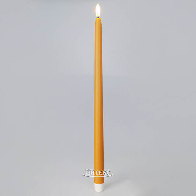 Столовая светодиодная свеча с имитацией пламени Romance 38 см желтая, 2 шт с пультом, таймер, на батарейках Koopman (Купман)