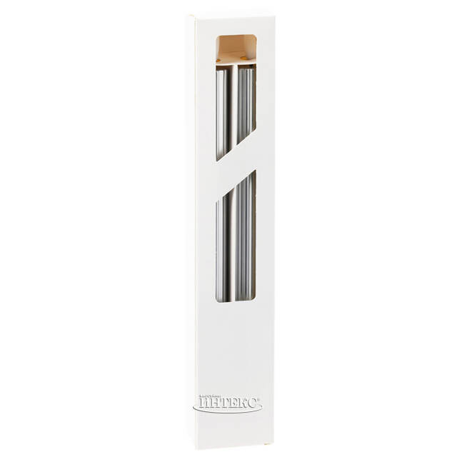 Столовая светодиодная свеча с имитацией пламени Softness 25 см серебряная, 2 шт с пультом, таймер, на батарейках Koopman (Купман)