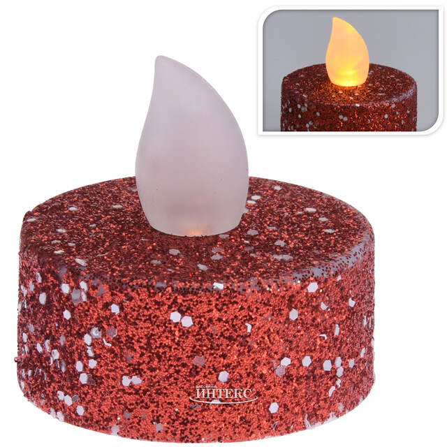 Чайная светодиодная свеча Грэйс красная 4 шт на батарейках Koopman