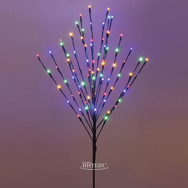 Светодиодное дерево Лейтон 110 см, 80 разноцветных LED ламп, на батарейках, таймер, IP44 Koopman (Купман)