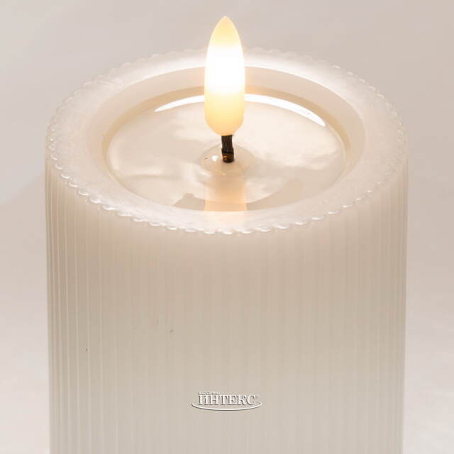 Уличная светодиодная свеча с имитацией пламени Дарвен 15 см белая, на батарейках, таймер Koopman (Купман)