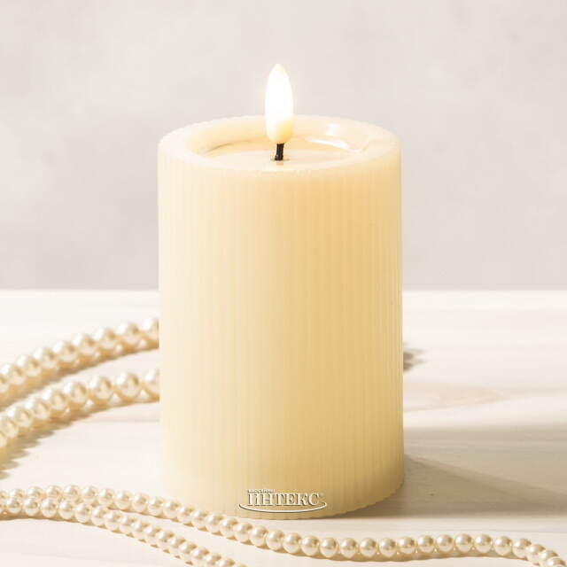 Уличная светодиодная свеча с имитацией пламени Дарвен 10 см слоновая кость, на батарейках, таймер Koopman (Купман)