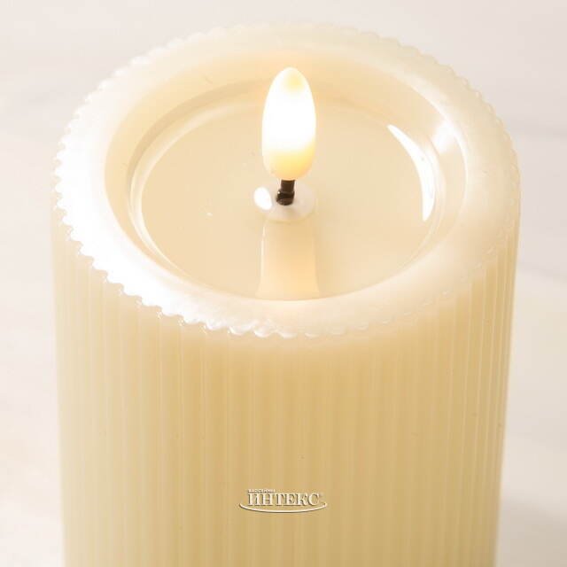 Уличная светодиодная свеча с имитацией пламени Дарвен 12.5 см слоновая кость, на батарейках, таймер Koopman (Купман)