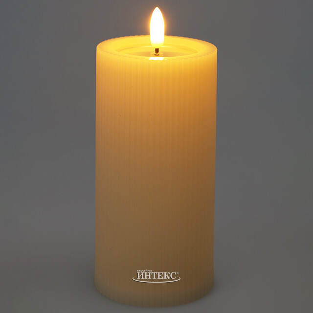 Уличная светодиодная свеча с имитацией пламени Дарвен 15 см слоновая кость, на батарейках, таймер Koopman (Купман)