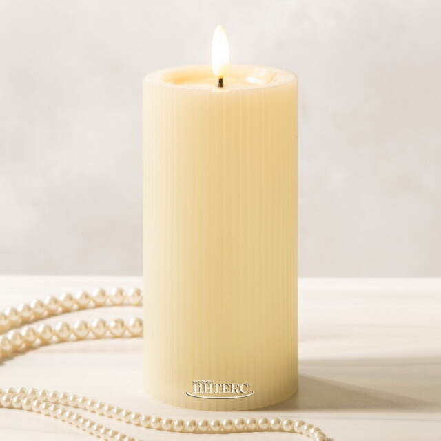 Уличная светодиодная свеча с имитацией пламени Дарвен 15 см слоновая кость, на батарейках, таймер Koopman (Купман)