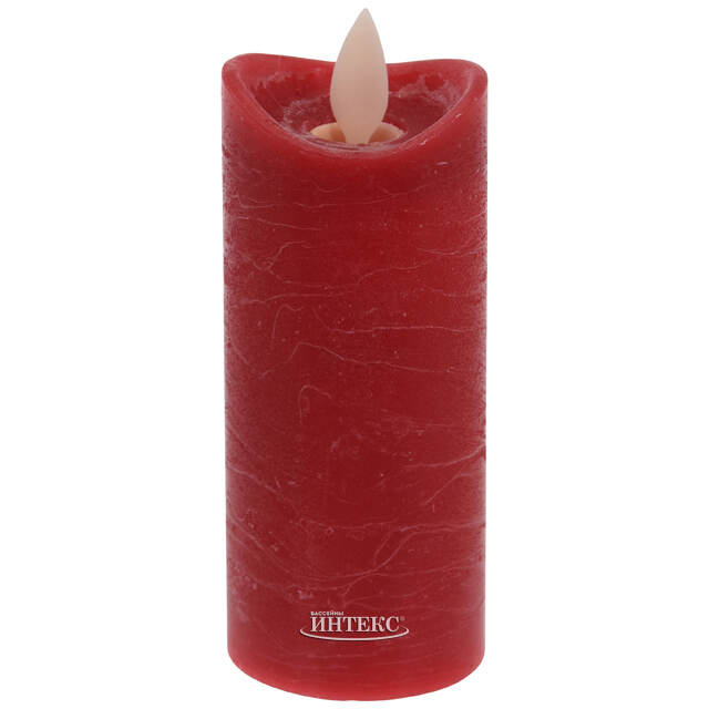 Светодиодная восковая свеча Живое Пламя 11*5 см красная, на батарейках Koopman (Купман)
