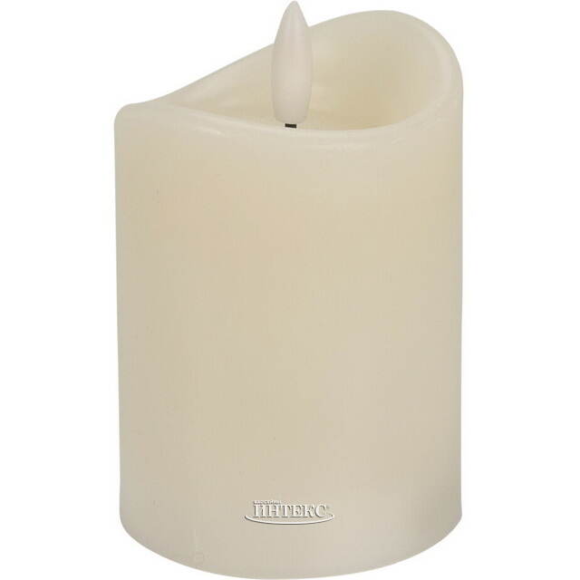 Светодиодная свеча с имитацией пламени Кертон 10 см, слоновая кость, на батарейках, таймер Koopman