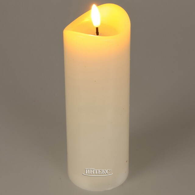 Светодиодная свеча с имитацией пламени Кертон 15 см, слоновая кость, на батарейках, таймер Koopman
