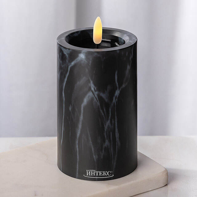 Светодиодная свеча с имитацией пламени Белфорд 12.5 см, на батарейках, таймер Koopman (Купман)