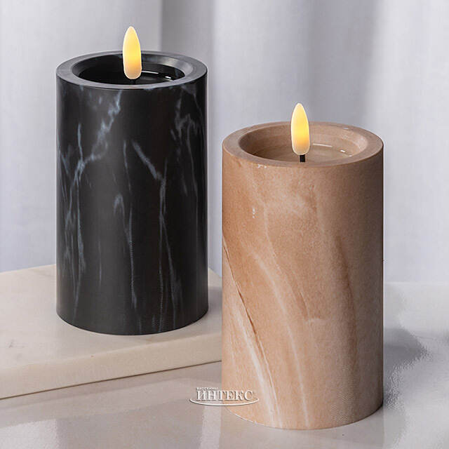 Светодиодная свеча с имитацией пламени Белпер 12.5 см, на батарейках, таймер Koopman (Купман)