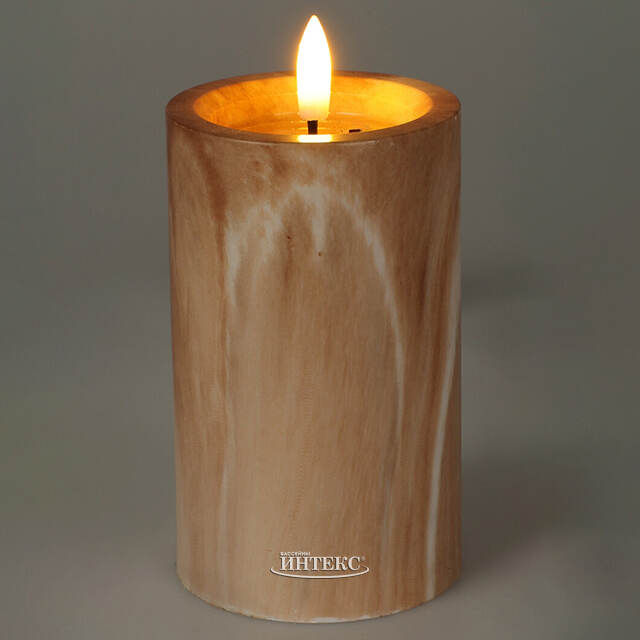 Светодиодная свеча с имитацией пламени Белпер 12.5 см, на батарейках, таймер Koopman (Купман)