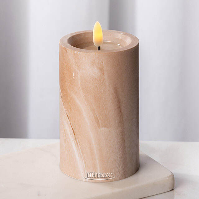 Светодиодная свеча с имитацией пламени Белпер 12.5 см, на батарейках, таймер Koopman (Купман)