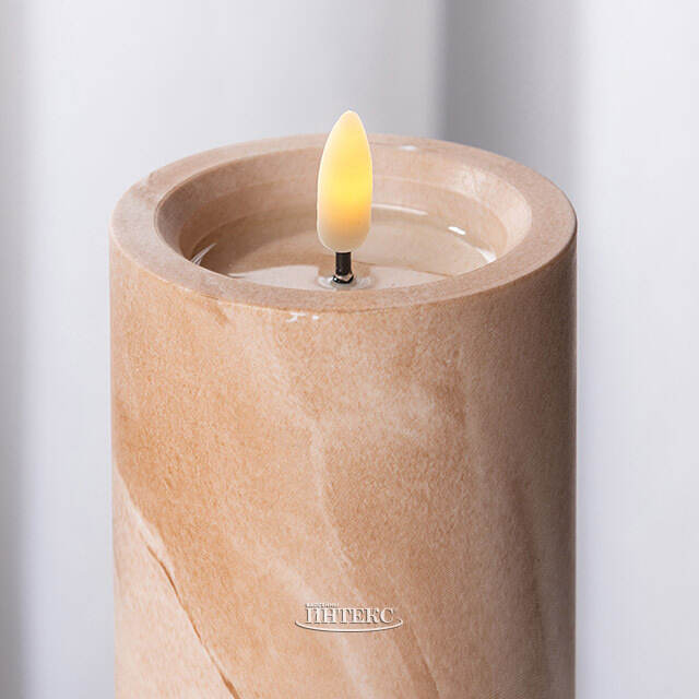 Светодиодная свеча с имитацией пламени Белпер 12.5 см, на батарейках, таймер Koopman (Купман)