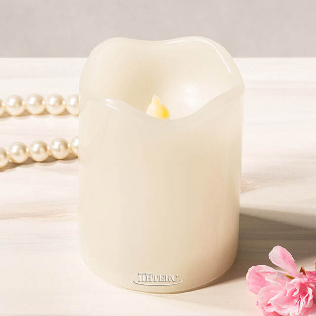 Светодиодная свеча Merano 9 см слоновая кость, мерцающее пламя, на батарейках, таймер Koopman (Купман)