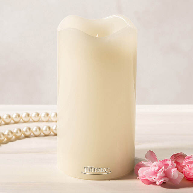 Светодиодная свеча Merano 13 см слоновая кость, мерцающее пламя, на батарейках, таймер Koopman (Купман)