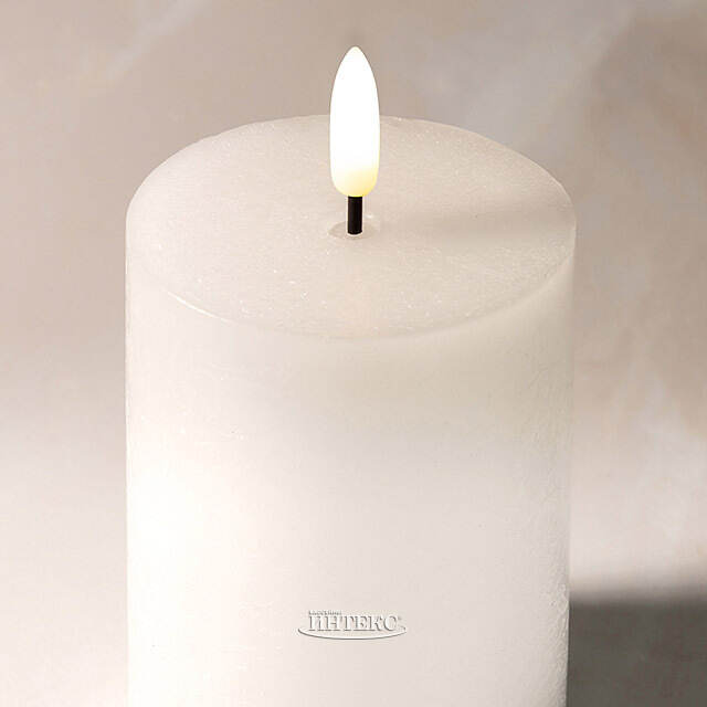 Светодиодная восковая свеча Rustic 12.5 см белая, мерцающее пламя, на батарейках, таймер Koopman (Купман)