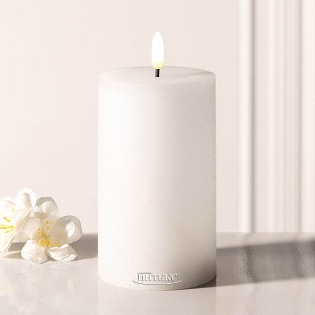 Светодиодная восковая свеча Rustic 12.5 см белая, мерцающее пламя, на батарейках, таймер Koopman (Купман)