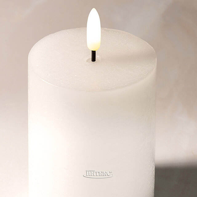 Светодиодная восковая свеча Rustic 15 см белая, мерцающее пламя, на батарейках, таймер Koopman (Купман)