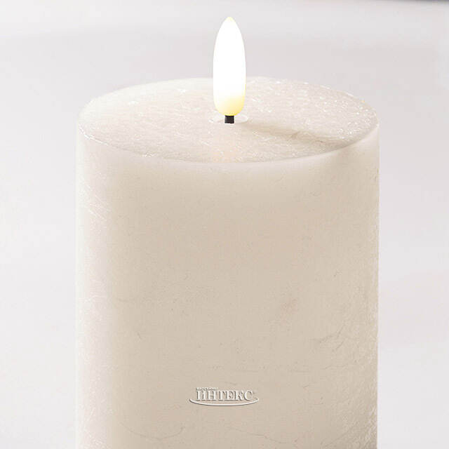 Набор светодиодных восковых свечей Рустик 10-15 см белый, мерцающее пламя, 3 шт, на батарейках, таймер Koopman (Купман)