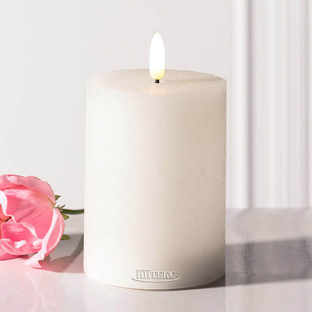 Набор светодиодных восковых свечей Рустик 10-15 см белый, мерцающее пламя, 3 шт, на батарейках, таймер Koopman (Купман)