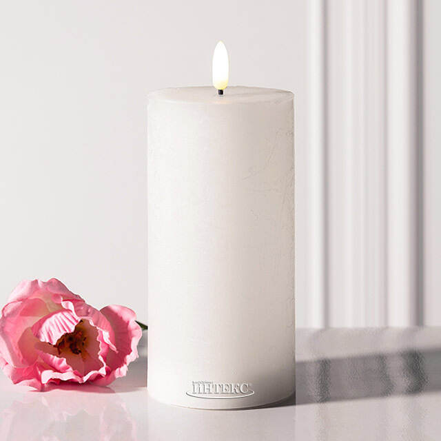 Набор светодиодных восковых свечей Рустик 10-15 см белый, мерцающее пламя, 3 шт, на батарейках, таймер Koopman (Купман)