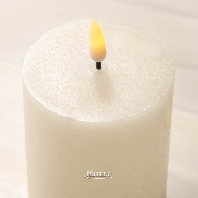 Светодиодная восковая свеча Rustic 12.5 см слоновая кость, мерцающее пламя, на батарейках, таймер Koopman (Купман)