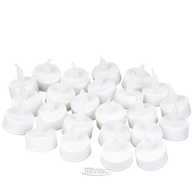 Набор чайных светодиодных свечей Олнесс 4 см, 24 шт, мерцание, на батарейках, таймер Koopman (Купман)