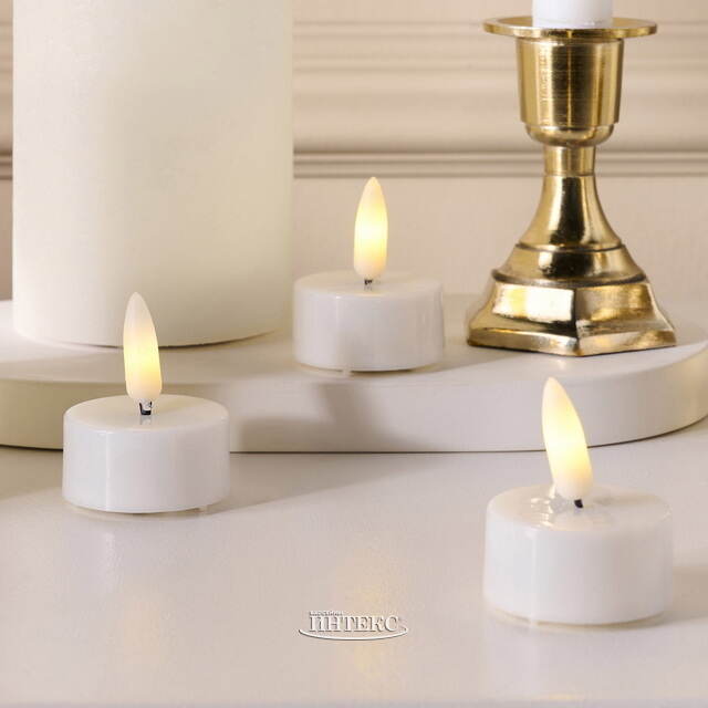 Набор светодиодных свечей Рустик Новел белый, мерцающее пламя, 9 шт, на батарейках, таймер, пульт Koopman (Купман)