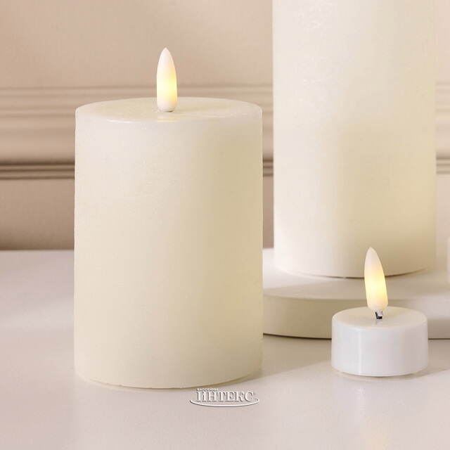 Набор светодиодных свечей Рустик Новел белый, мерцающее пламя, 9 шт, на батарейках, таймер, пульт Koopman (Купман)