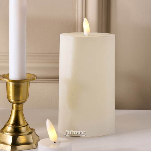 Набор светодиодных свечей Рустик Новел белый, мерцающее пламя, 9 шт, на батарейках, таймер, пульт Koopman (Купман)