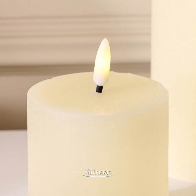 Набор светодиодных свечей Рустик Новел кремовый, мерцающее пламя, 9 шт, на батарейках, таймер, пульт Koopman (Купман)