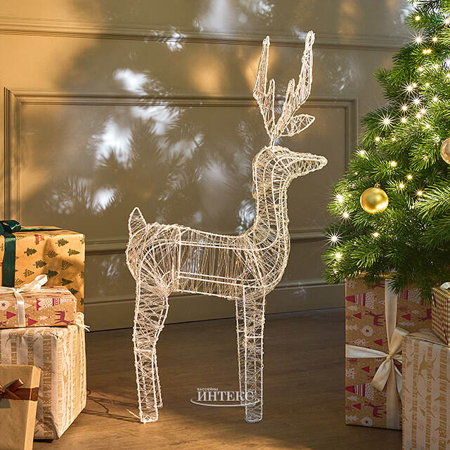 Светящийся Олень Альберт 80 см, 80 теплых белых микро LED ламп, IP44 Koopman